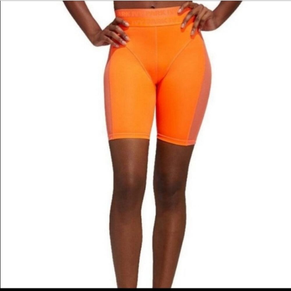 Ivy Park X Adidas Beyonce Mesh High Rise Orange Bike Shorts Women's XL